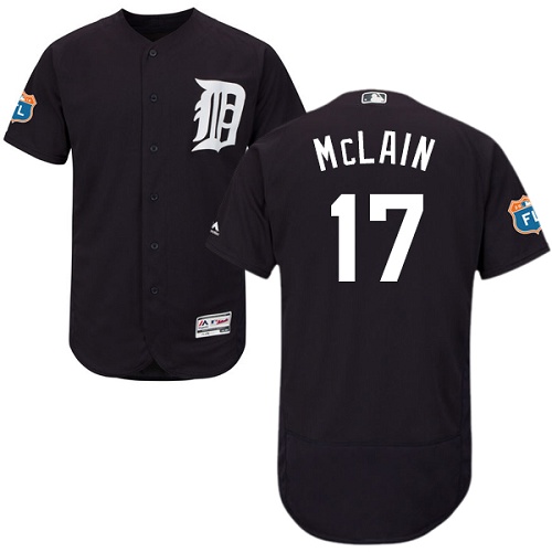 Detroit Tigers #17 Denny McLain Navy Blue Flexbase Authentic Collection Stitched Jersey Men's