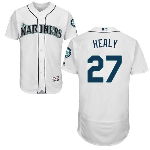 Seattle Mariners #27 Ryon Healy White Flexbase Authentic Collection Stitched Jersey Men's