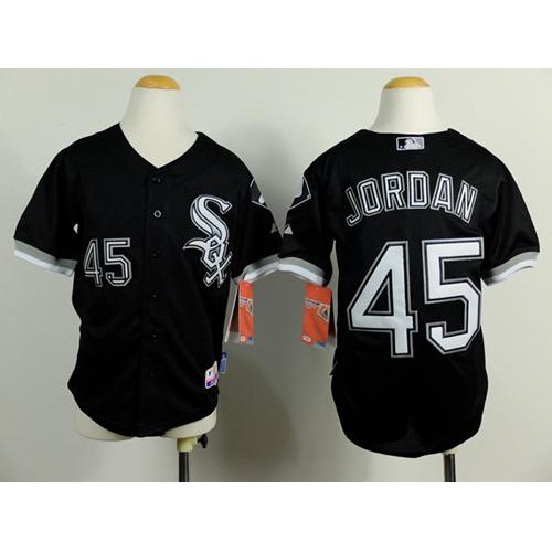 Chicago White Sox #45 Michael Jordan Black Cool Base Stitched Youth Jersey Youth