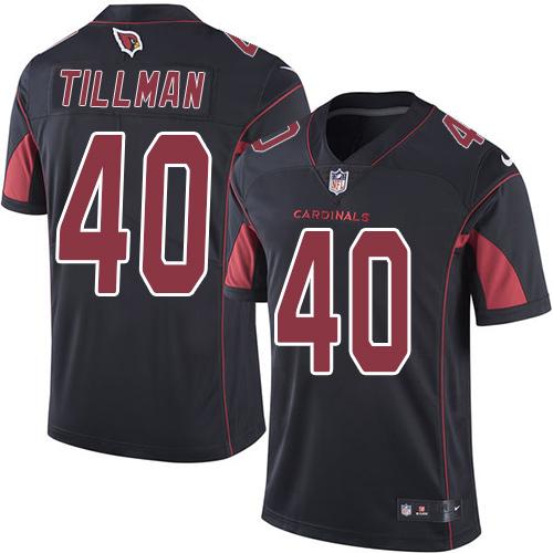Cardinals #40 Pat Tillman Black Men's Stitched Limited Rush Jersey