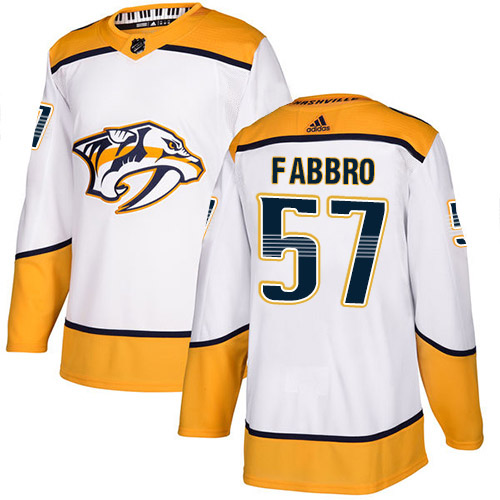 Adidas Nashville Predators #57 Dante Fabbro White Road Authentic Stitched Youth Jersey Youth