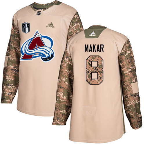 Adidas Colorado Avalanche #8 Cale Makar Camo Authentic Youth 2022 Stanley Cup Final Patch Veterans Day Stitched Jersey Youth