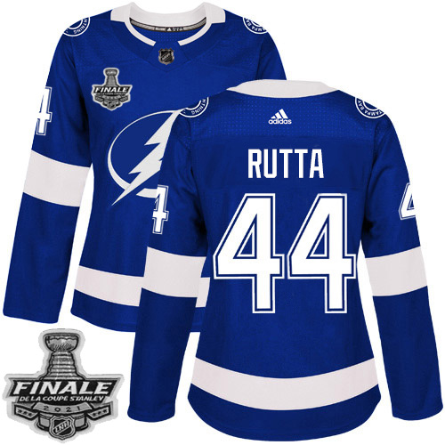 Adidas Tampa Bay Lightning #44 Jan Rutta Blue Home Authentic Women's 2021 Stanley Cup Final Patch Jersey Womens