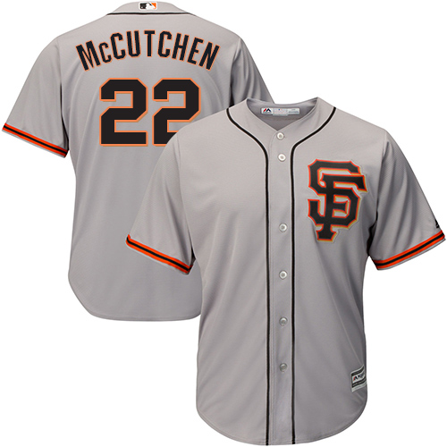 San Francisco Giants #22 Andrew McCutchen Grey Road 2 Cool Base Stitched Youth Jersey Youth