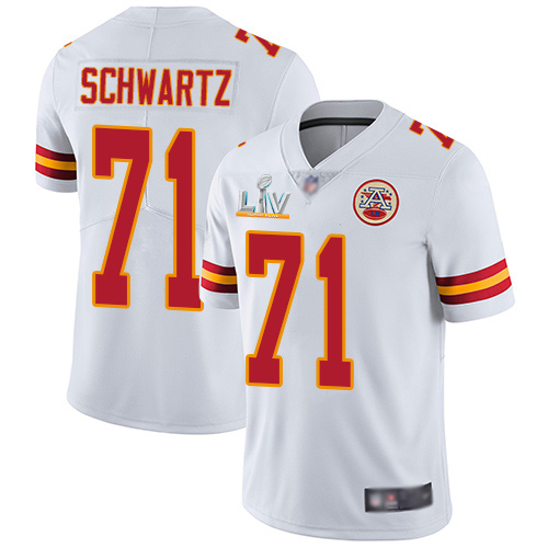 Kansas City Chiefs #71 Mitchell Schwartz White Men's Super Bowl LV Bound Stitched Vapor Untouchable Limited Jersey Men's