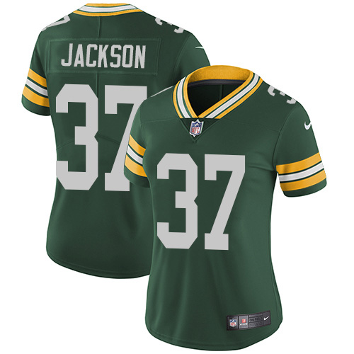 Green Bay Packers #37 Josh Jackson Green Team Color Women's Stitched Vapor Untouchable Limited Jersey Womens