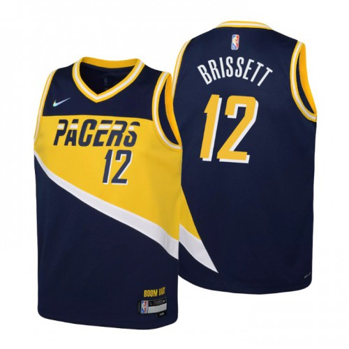 Indiana Indiana Pacers #12 Oshae Brissett Youth Navy 2021/22 Swingman Jersey - City Edition Youth