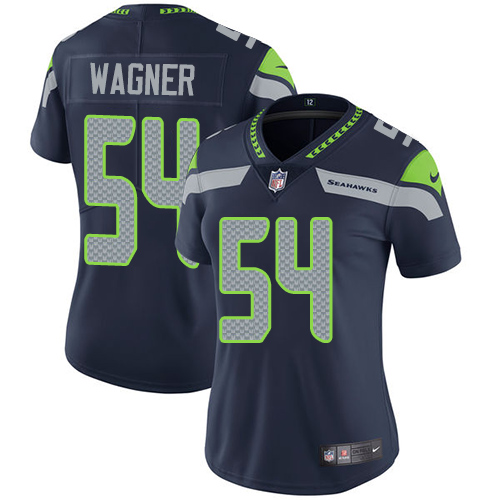 Seattle Seahawks #54 Bobby Wagner Steel Blue Team Color Women's Stitched Vapor Untouchable Limited Jersey Womens