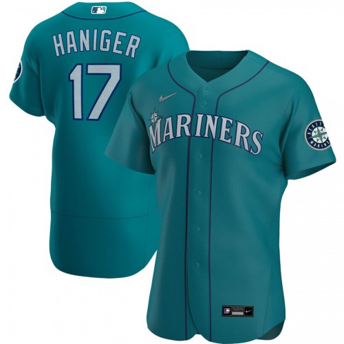 Seattle Seattle Mariners #17 Mitch Haniger Men's Aqua Alternate 2020 Authentic Player Jersey Men's