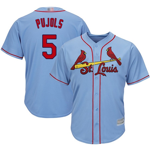 St.Louis Cardinals #5 Albert Pujols Light Blue Cool Base Stitched Youth Jersey Youth