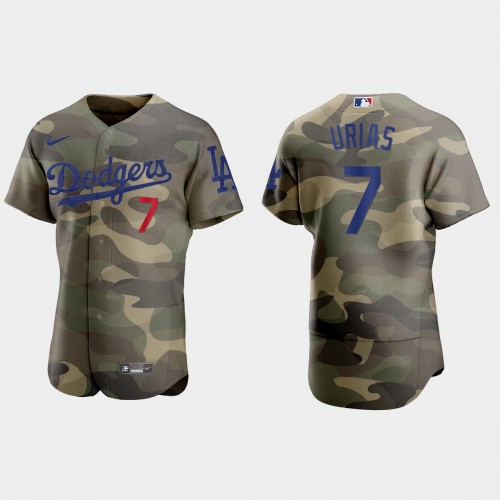 Los Angeles Los Angeles Dodgers #7 Julio Urias Men's 2021 Armed Forces Day Authentic Jersey -Camo Men's