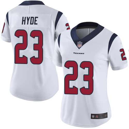 Houston Texans #23 Carlos Hyde White Women's Stitched Vapor Untouchable Limited Jersey Womens