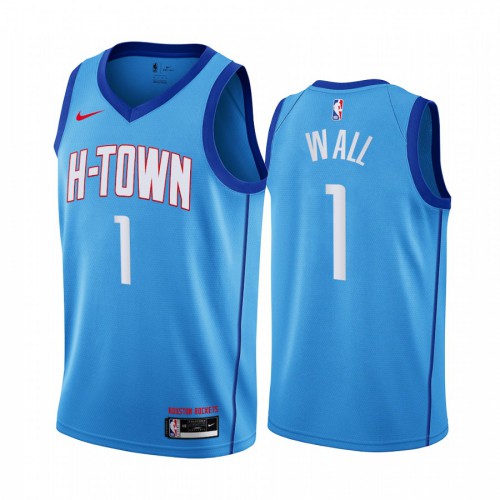 Houston Rockets #1 John Wall Blue Womens Swingman 2020-21 City Edition Jersey Womens