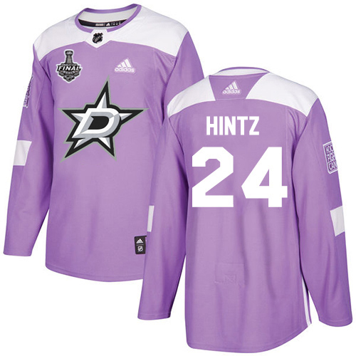 Adidas Dallas Stars #24 Roope Hintz Purple Authentic Fights Cancer 2020 Stanley Cup Final Stitched Jersey Men's