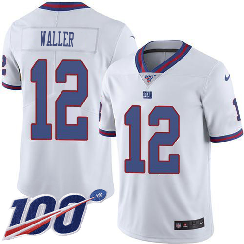 Giants #12 Darren Waller White Youth Stitched Limited Rush 100th Season Jersey