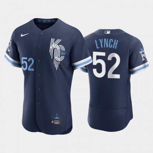 Kansas City Kansas City Royals #52 Daniel Lynch Men's Authentic 2022 City Connect Navy Jersey Men's