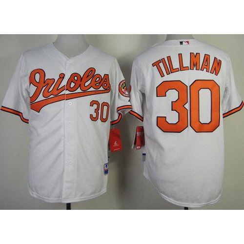 Baltimore Orioles #30 Chris Tillman White Cool Base Stitched Jersey Men's