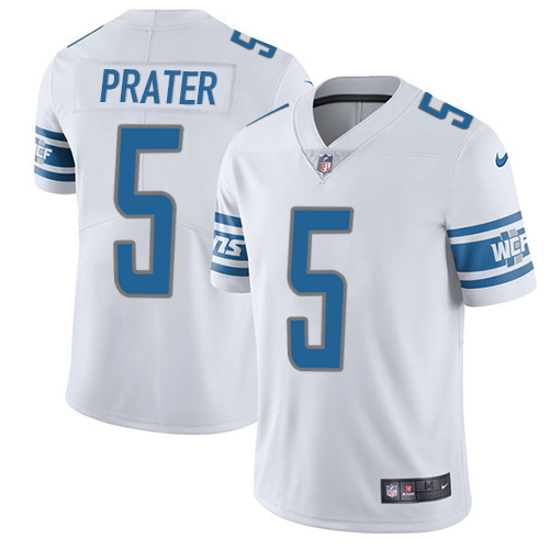 Detroit Lions #5 Matt Prater White Men's Stitched Vapor Untouchable Limited Jersey Men's