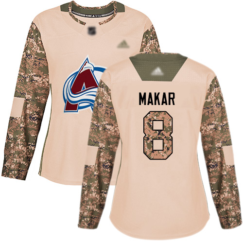 Adidas Colorado Avalanche #8 Cale Makar Camo Authentic 2017 Veterans Day Women's Stitched Jersey Womens