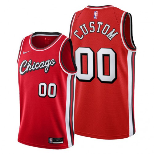 Chicago Bulls Custom Men's 2021-22 City Edition Red Jersey