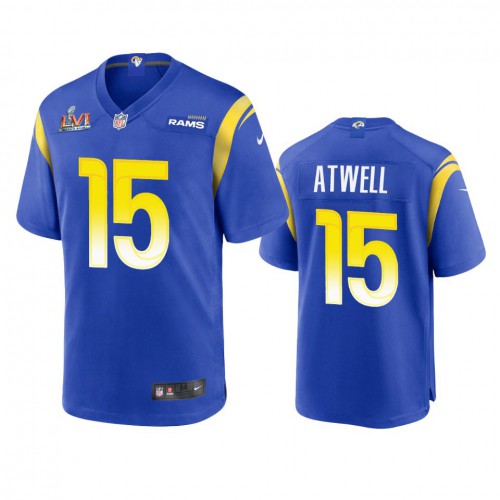 Los Angeles Los Angeles Rams #15 Tutu Atwell Men's Super Bowl LVI Patch Game Jersey - Royal Men's