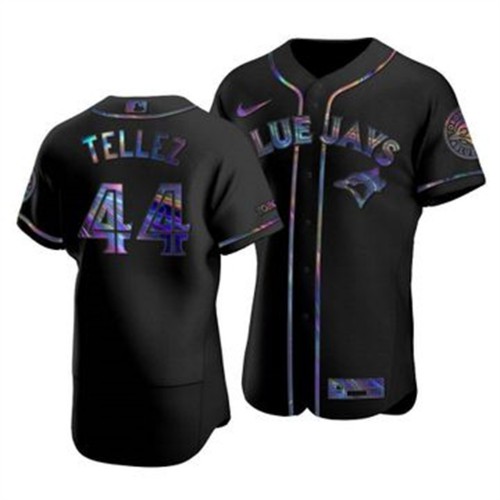 Toronto Toronto Blue Jays #44 Rowdy Tellez Men's Iridescent Holographic Collection Jersey - Black Men's