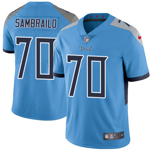 Tennessee Titans #70 Ty Sambrailo Light Blue Alternate Youth Stitched Vapor Untouchable Limited Jersey Youth