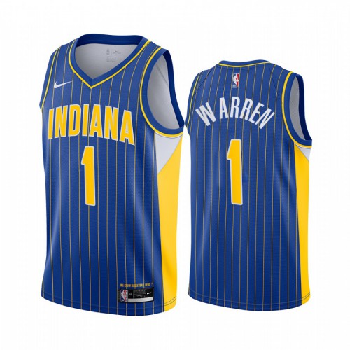Indiana Pacers #1 TJ Warren Blue Youth Swingman 2020-21 City Edition Jersey Youth