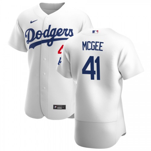 Los Angeles Los Angeles Dodgers #41 Jake McGee Men's White Home 2020 Authentic Player Jersey Men's