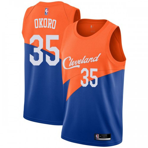 Cleveland Cavaliers #35 Isaac Okoro Blue Youth Swingman City Edition 2018/19 Jersey Youth