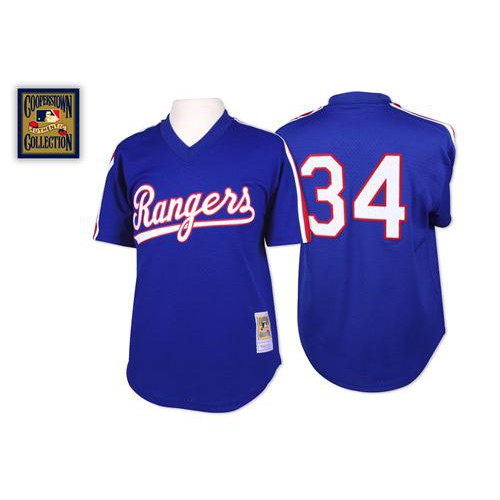 Mitchell And Ness 1989 Texas Rangers #34 Nolan Ryan Blue Throwback Stitched Jersey Men's