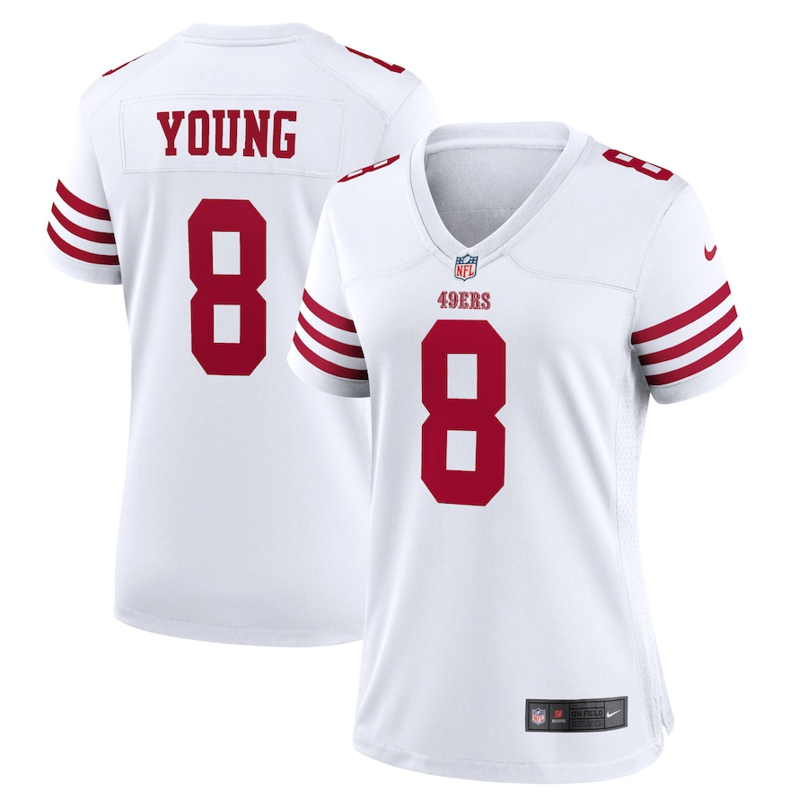 San Francisco 49ers #8 Steve Young White Women's 2022-23 Game Jersey