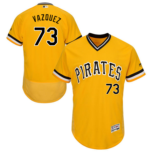 Pittsburgh Pirates #73 Felipe Vazquez Gold Flexbase Authentic Collection Stitched Jersey Men's