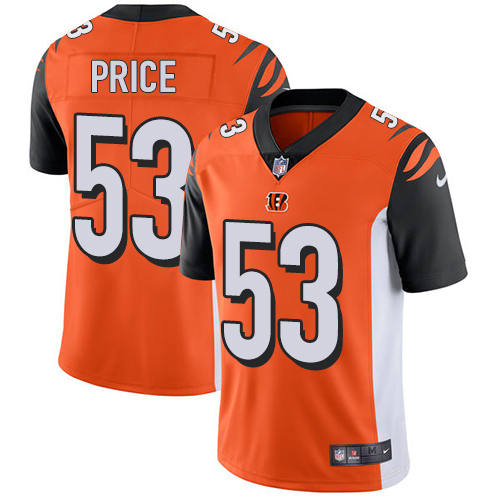 Cincinnati Bengals #53 Billy Price Orange Alternate Youth Stitched Vapor Untouchable Limited Jersey Youth