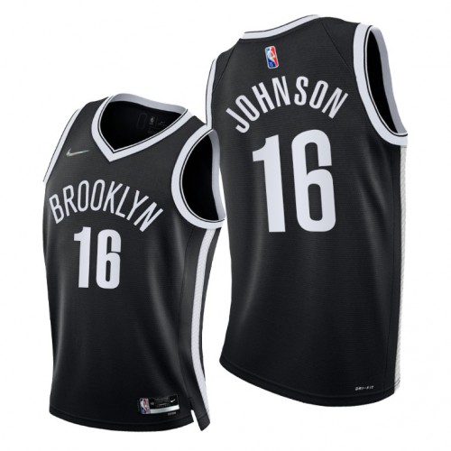 Brooklyn Nets #16 James Johnson Youth 2021-22 75th Diamond Anniversary Jersey Black Youth