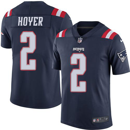 New England Patriots #2 Brian Hoyer Navy Blue Youth Stitched Limited Rush Jersey Youth