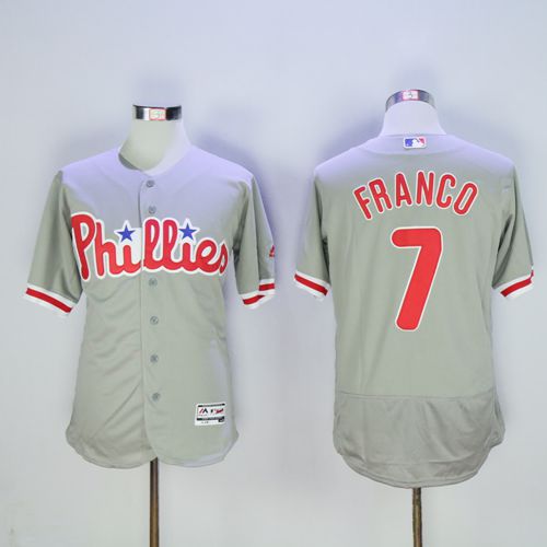 Philadelphia Phillies #7 Maikel Franco Grey Flexbase Authentic Collection Stitched Jersey Men's