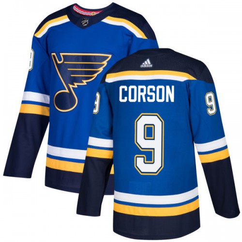 Adidas St. Louis Blues #9 Shayne Corson Blue Home Authentic Stitched Jersey Men's
