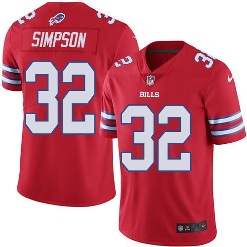 Buffalo Bills #32 O. J. Simpson Red Men's Stitched Elite Rush Jersey Men's