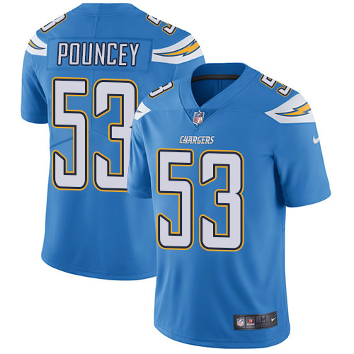 Los Angeles Chargers #53 Mike Pouncey Electric Blue Alternate Youth Stitched Vapor Untouchable Limited Jersey Youth