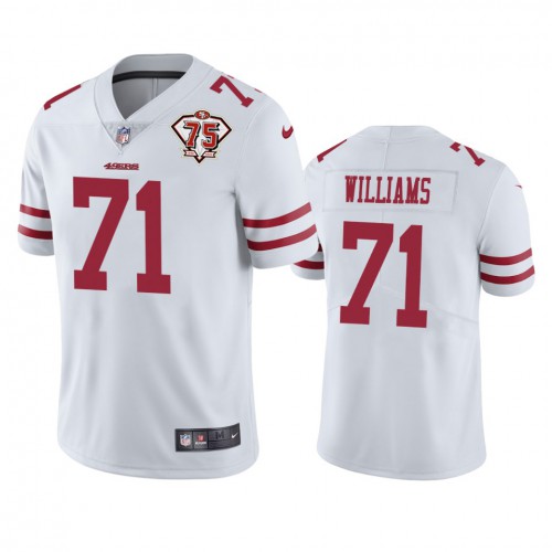 San Francisco 49ers #71 Trent Williams White Men's 75th Anniversary Stitched Vapor Untouchable Limited Jersey Men's