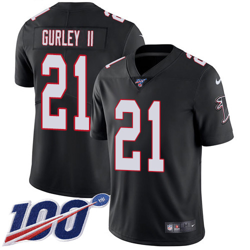 Atlanta Falcons #21 Todd Gurley II Black Alternate Men's Stitched 100th Season Vapor Untouchable Limited Jersey Men's