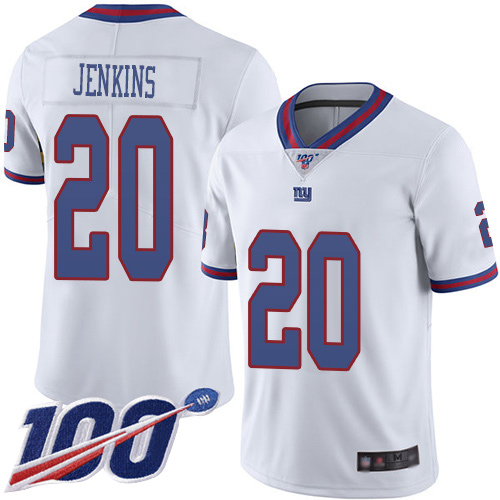 New York Giants #20 Janoris Jenkins White Men's Stitched Limited Rush 100th Season Jersey Men's