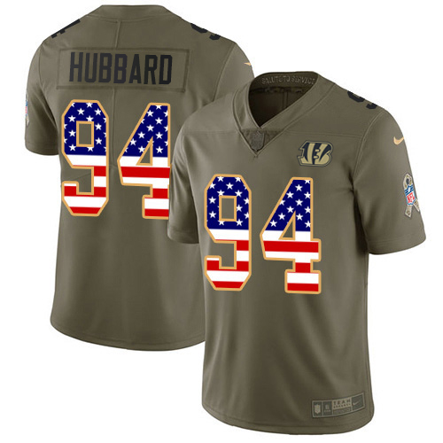 Bengals #94 Sam Hubbard Olive/USA Flag Men's Stitched Limited 2017 Salute To Service Jersey