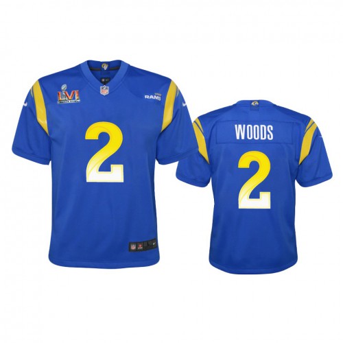 Los Angeles Los Angeles Rams #2 Robert Woods Youth Super Bowl LVI Patch Game Jersey - Royal Youth