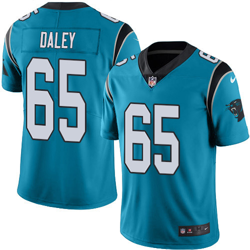 Carolina Panthers #65 Dennis Daley Blue Youth Stitched Limited Rush Jersey Youth