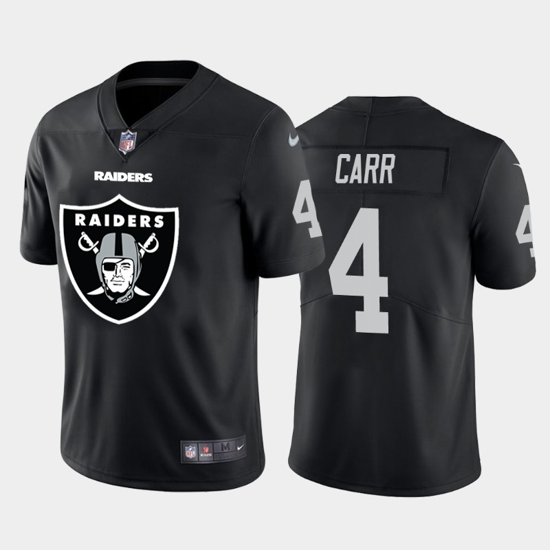 Las Vegas Raiders #4 Derek Carr Black Men's Big Team Logo Vapor Limited Jersey
