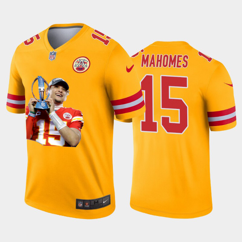Kansas City Chiefs #15 Patrick Mahomes Team Hero Vapor Limited Jersey Yellow
