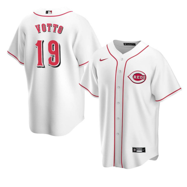 Men's Youth Women's Cincinnati Reds 19 Replica White Home 2020 Joey Votto Jersey