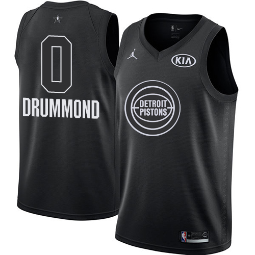Detroit Pistons #0 Andre Drummond Black Jordan Swingman 2018 All-Star Game Jersey Mens